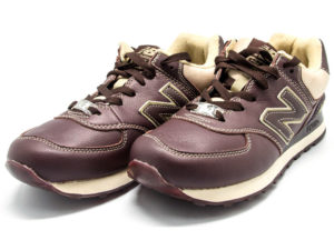 Кроссовки New Balance 574 мужские темно-коричневые - фото спереди