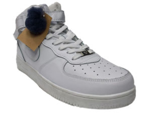 Зимние Nike Air Force 1 Low Leather Fur белые мужские и женские - фото спереди