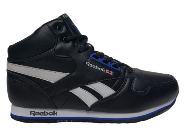 Reebok Classic Mid на меху черные с белым (40-46)