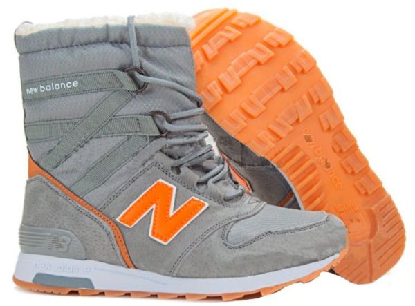 Сапоги New Balance Snow Boots серые с оранжевым 36-40