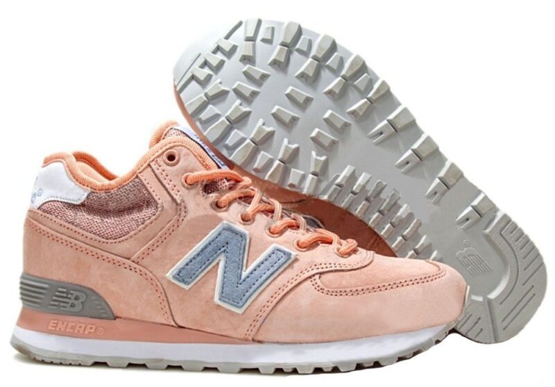 Зимние NEW BALANCE 574 High замша розовые (36-40)