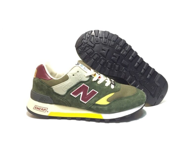 Кроссовки New Balance 577 замша-сетка зеленые с красным 40-44