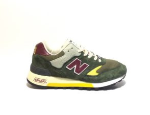 Кроссовки New Balance 577 замша-сетка зеленые с красным 40-44