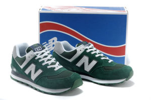 Кроссовки New Balance 574 зеленые с белым (35-40)