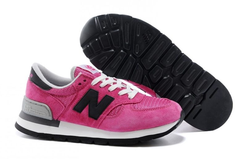 Кроссовки New Balance 990 женские pink розовые с черным (35-39)