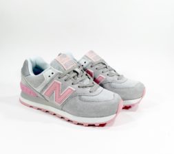 New Balance 574 серые с розовым (35-39)