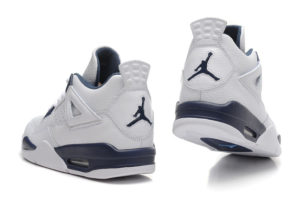 Air Jordan 4 Retro белые с синим кожа (40-45)