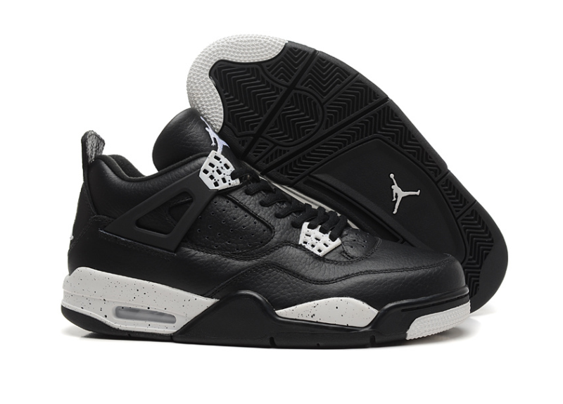 Air Jordan 4 Retro черные с белым кожа (40-45)