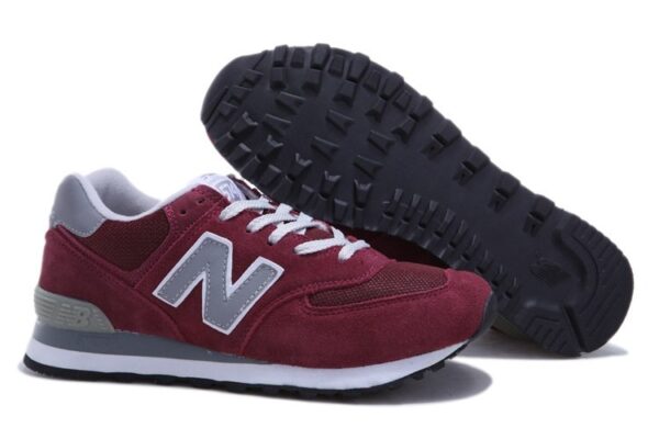 New Balance 574 замша-сетка бордовые (36-40)