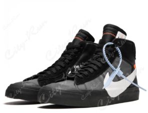 Off White x Nike Blazer Mid черные (Black) (40-44)