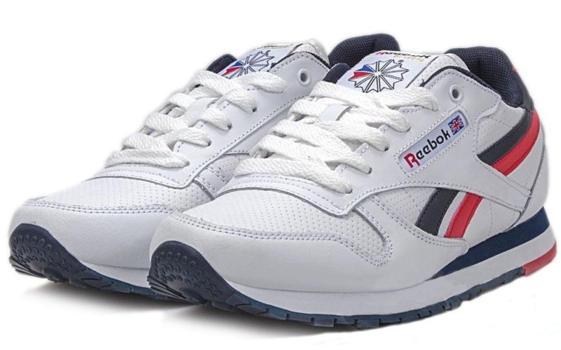 Reebok Classic Leather белый синие с красным (40-44)