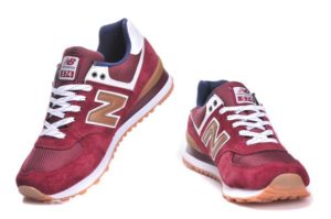 Кроссовки New Balance 574 dark red бордовые (35-45)