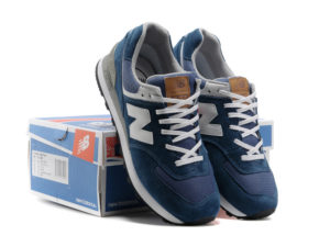 Кроссовки New Balance 574 синие с белым (35-44)