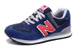 Кроссовки New Balance 574 синие с красным (35-44)