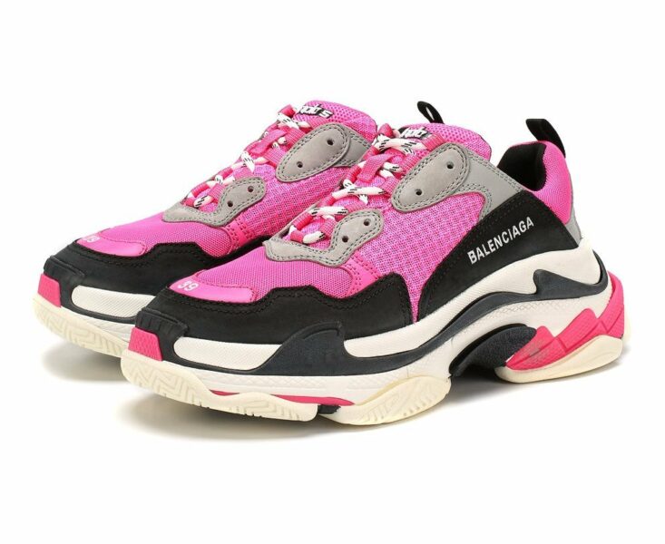 Balenciaga Triple S Pink-Black розовые-чёрные  (35-39)