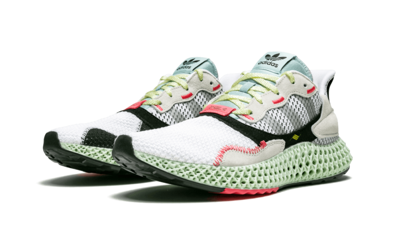 Adidas ZX 4000 4D  белые-чёрные-зелёные (40-44).