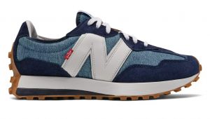 New Balance 327 Levi’s синие с серым замшевые мужские-женские (35-44)