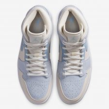 Nike Air Jordan 1 Mid Celestine Blue светло-голубые с бежевым кожаные женские (35-39)