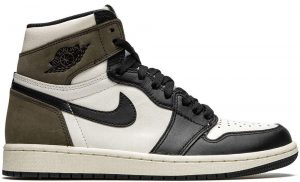 Nike Air Jordan 1 Retro High Dark Mocha черно-белые с коричневым кожа-нубук женские (35-39)